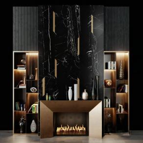 现代壁炉 装饰柜